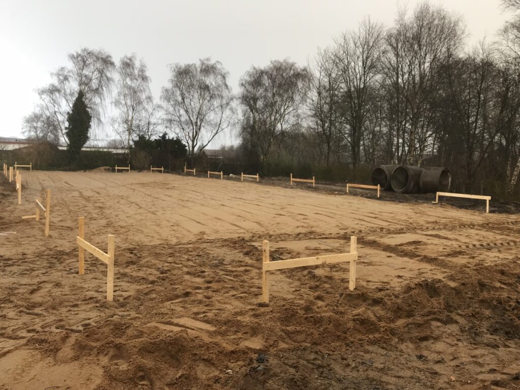 Bygningssætning - galger afsat af vores landmåler